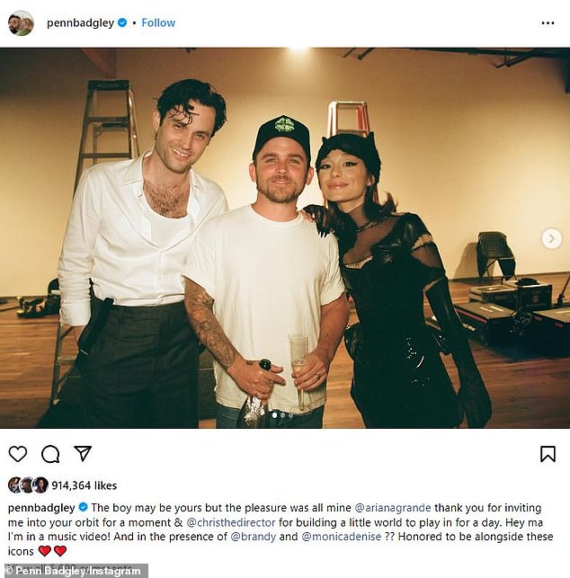 Over the past weekend, on Saturday, the actor hopped on his main Instagram page to send his thanks to Ariana for the opportunity and also included some behind-the-scenes snaps.