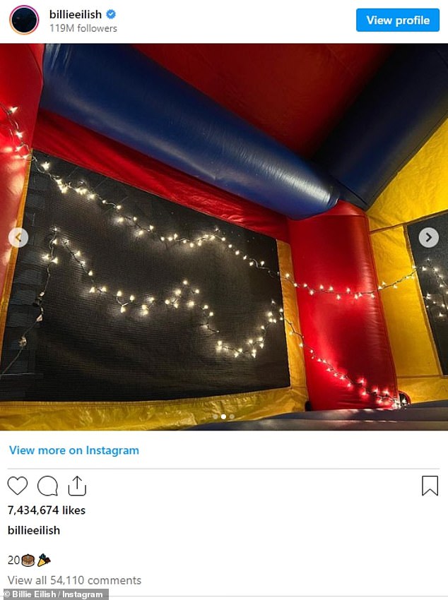 At the time of her 20th birthday, she shared snaps from the event that only included a photo of her cake and an empty bounce house.