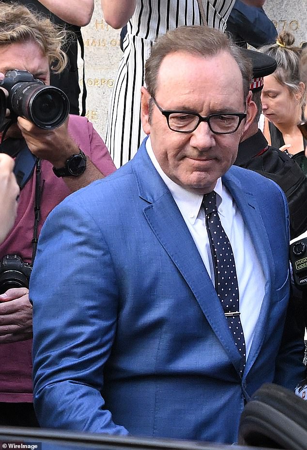 Actor Kevin Spacey leaves the Old Bailey Central Criminal Court, London, in 2022