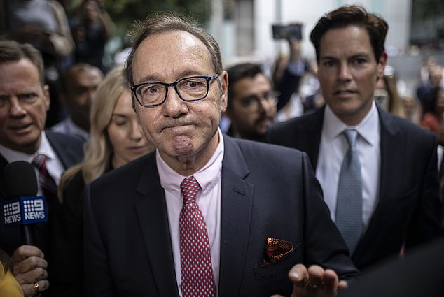 Pictured: Spacey outside Southwark Crown Court in July 2023 after being found not guilty of sexually assaulting three men.