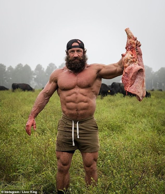 Brian Johnson, better known as the Liver King, has gained a following thanks to his raw carnivorous diet, composed mainly of meat.