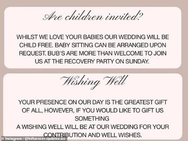 'Although we love your babies, our wedding will be childless. Babysitting service can be arranged upon request