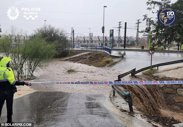 The worst affected region has been Spain's eastern Levant, which includes Valencia, Benidorm, Alicante and Murcia (pictured), a popular area for British tourists.