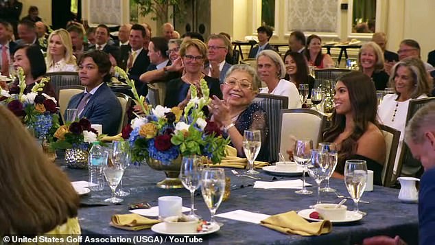 The 15-time Major winner was joined by his 15-year-old son Charlie, his mother Kultida and his 16-year-old daughter Sam (LR)