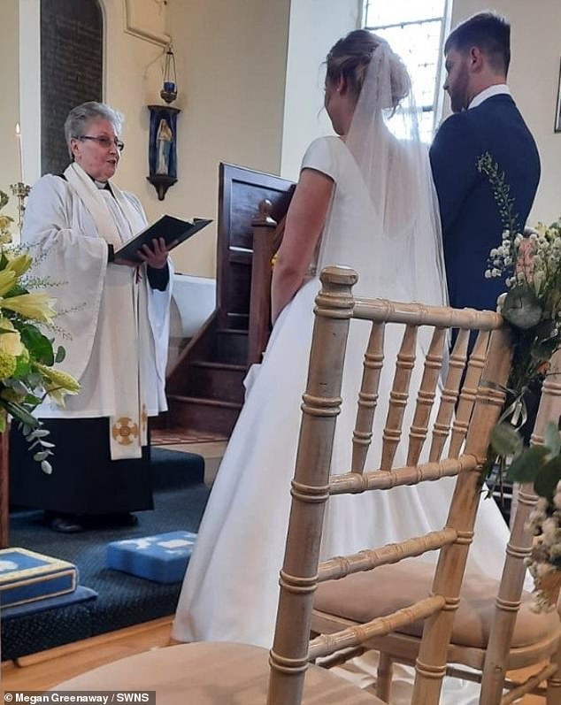 Despite being let down by their wedding planner, the couple (pictured) were able to quickly rearrange their big day, which was a success.