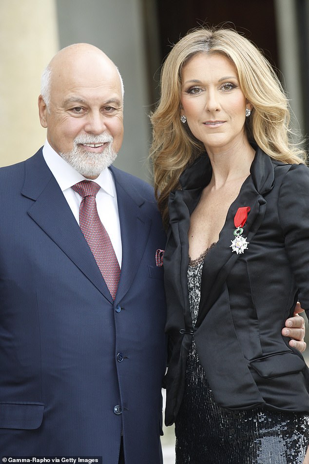 The singer appears with her husband René in May 2008 in Paris.