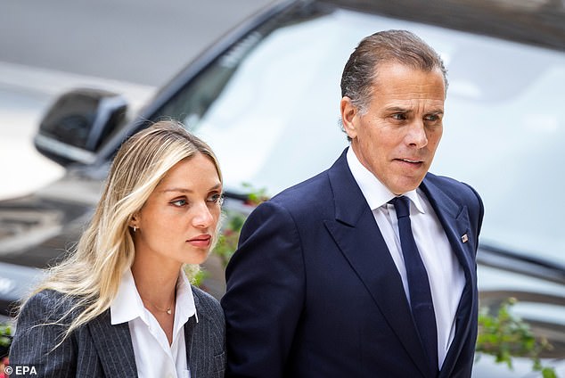 Hunter Biden (R) and his wife Melissa Cohen Biden (L) arrive to hear the verdict in his federal gun trial in US Federal District Court in Wilmington, Delaware, US, June 11, 2024.