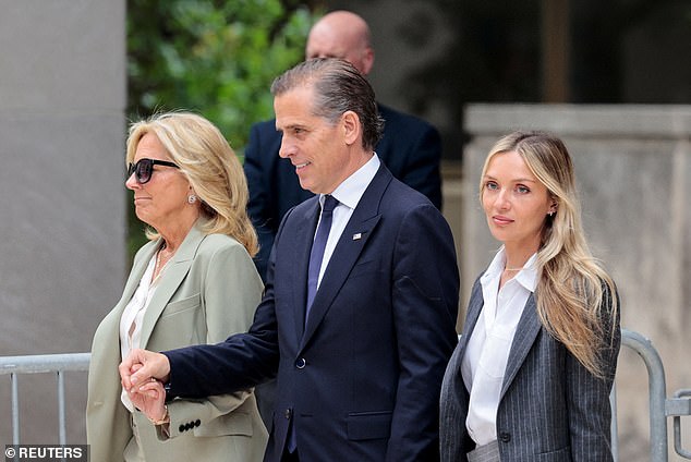 Hunter Biden, son of US President Joe Biden, and his wife Melissa Cohen Biden and US first lady Jill Biden leave federal court after the jury finds him guilty on all three counts in his trial on criminal weapons charges, in Wilmington , Delaware, USA, June 11, 2024