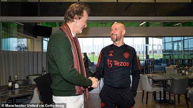 Sir Jim Ratcliffe (left) and Ineos have decided that the Dutchman will remain as United manager.