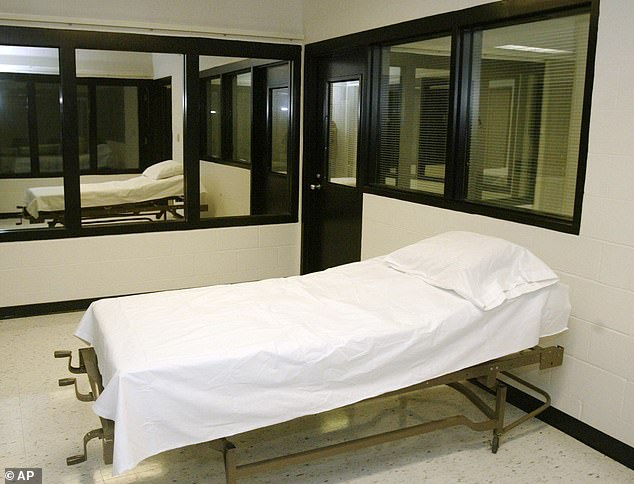 Hosier was the second inmate executed in Missouri this year. Pictured: The death chamber at the Missouri Correctional Facility in Bonne Terre, Missouri.