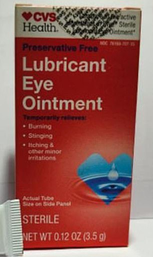 Eye drops being recalled include Lubricating Eye Ointment sold by CVS (pictured).