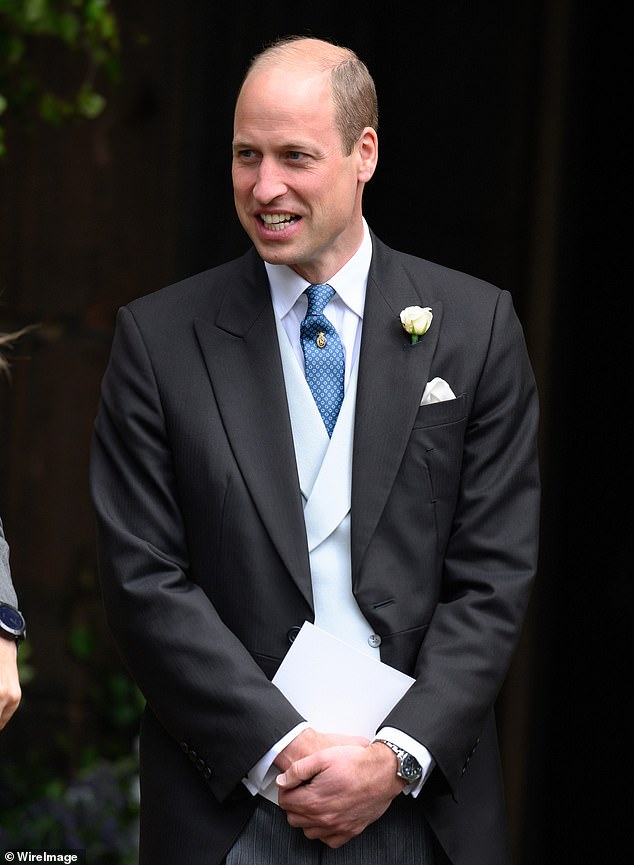 Prince William was photographed at the wedding, as Hugh is friends with him and his brother, Prince Harry, who did not attend.