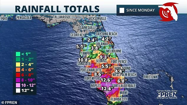 Forecasters warn motorists to avoid I-75 on Wednesday, where four inches of rain fell in a single hour.