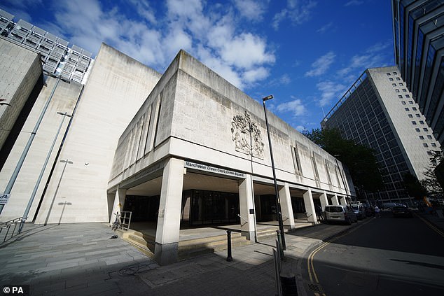 Letby, from Hereford, watched from the dock at Manchester Crown Court (pictured) as the opening speech was delivered.