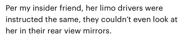 Another user claimed that even limo drivers were subject to the same rule.