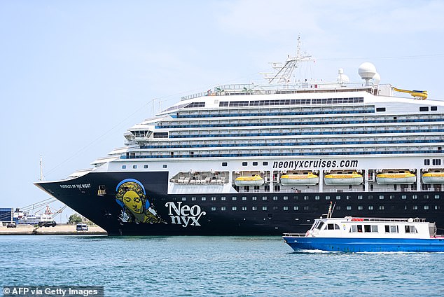 The Mykonos Magic cruise ship is docked in Brindisi, near where G7 leaders are staying in the Italian region of Apulia.