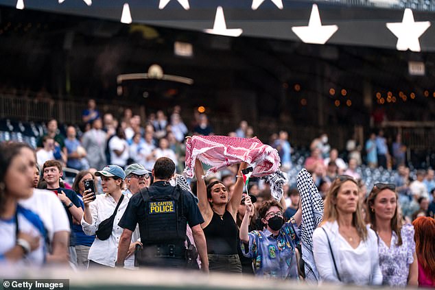 The game at Nationals Park was marred by multiple protests in the early stages.