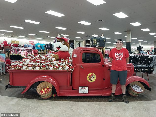 Buc-ee's cute red shirt beaver mascot, which is so popular that even unauthorized third parties sell it online.