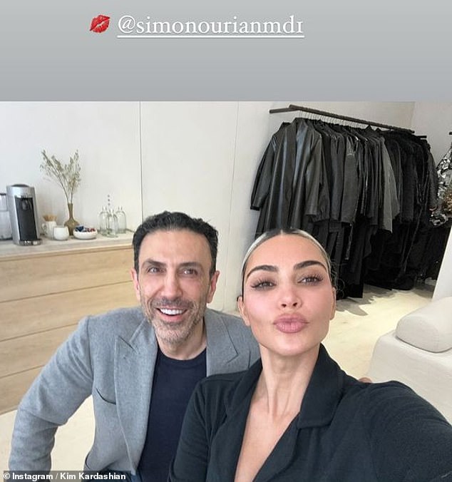 Kim Kardashian, 43, introduced her 362 million Instagram followers to her cosmetic dermatologist, Dr. Simon Ourian, in an Insta Stories video on Wednesday.