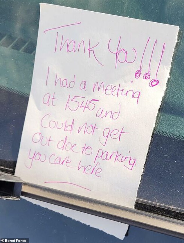 While this sign left on someone's car window opens with 