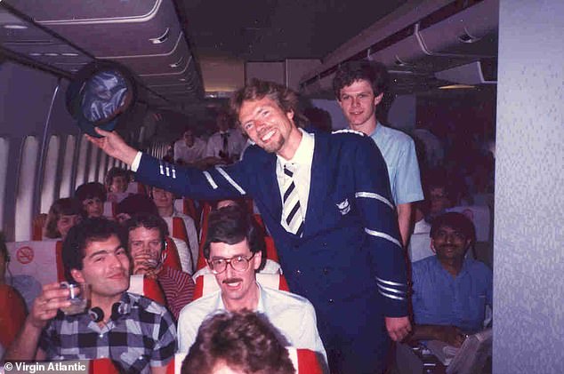 Commenting on the first flight (above), Virgin Atlantic said: 'What a day that was. Joining our first customers were Richard and his family, plus a bunch of 80s celebrities, pop stars and journalists, and 60 cases of champagne. The rest, as they say, is history.'