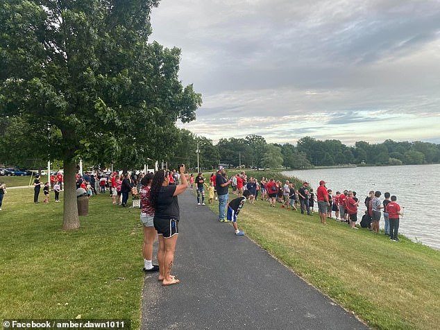 Hunter's classmates at Schrop Middle School and his teammates on the Spartans football team held a vigil at the local Lake Springfield.