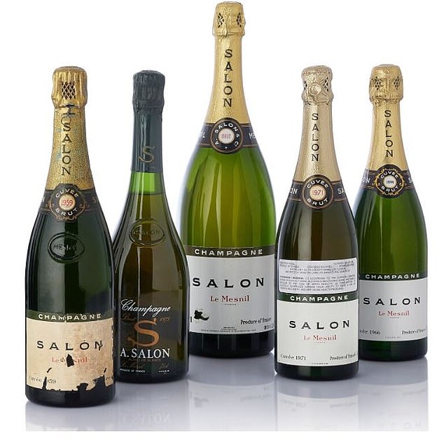 Bubbling: There are five bottles of Salon Le Mesnil Champagne, Blanc de Blancs 1971, up for auction, with an estimated price of between 14,000 and 18,000 euros.