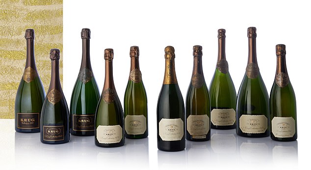 This collection of Krug champagne bottles dating back to 1959 will also be on sale.