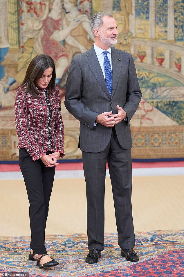 After a week of solo visits while rumors circulate about the state of her marriage, Letizia joined her husband Felipe today.