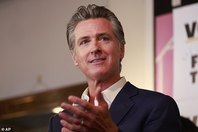 Michaels frequently blames Governor Gavin Newsom (pictured) for what he dislikes about California, saying he left specifically because of him.