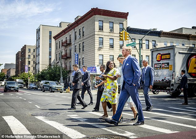 King Willem-Alexander and Queen Máxima looked out over Brooklyn's East Flatbush neighborhood