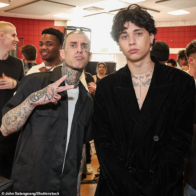 The Blink-182 drummer, 48, was spotted in the audience at Nahmias' Spring/Summer 2025 menswear event, where his 20-year-old son walked the runway.