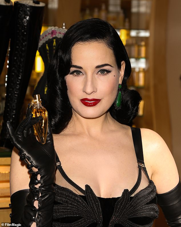 Dita Von Teese taught herself to sleep on her back four years ago and said the new change in routine 