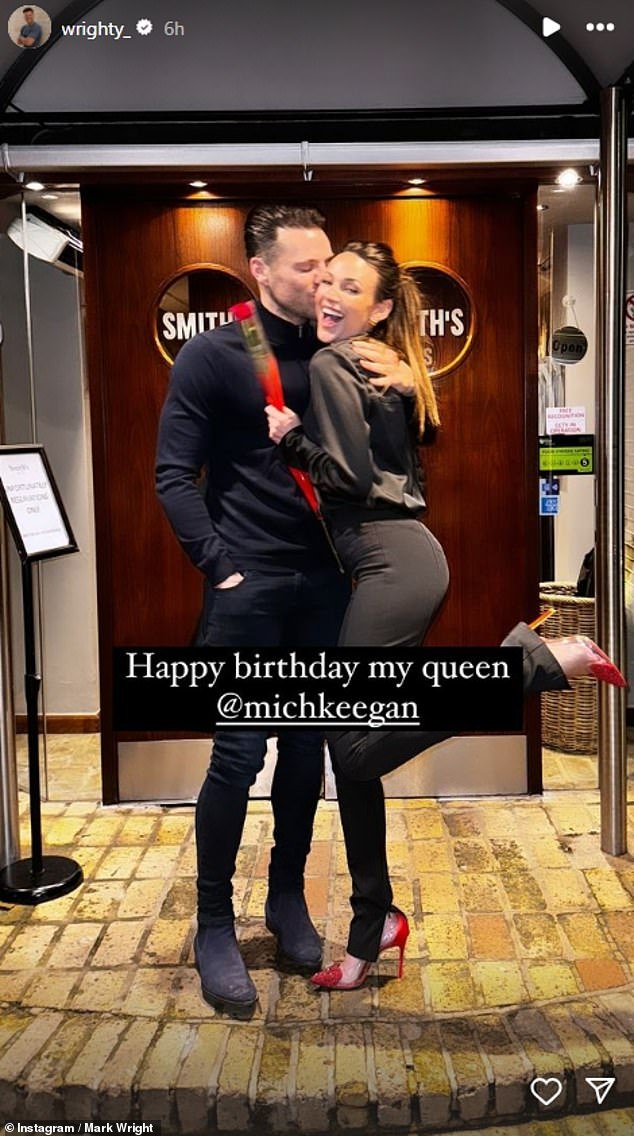 It comes just days after her husband Mark Wright shared a sweet birthday tribute to Michelle 37 on Monday.