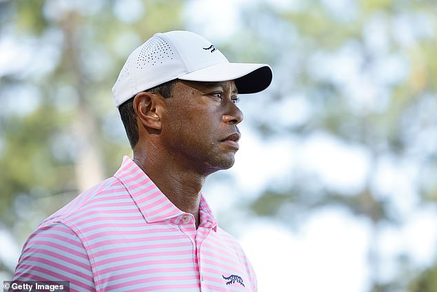 Tiger Woods is nine shots off the leaders after a difficult first round for the 48-year-old.