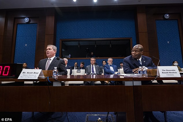 During the first public hearings on UFOs in more than half a century, in May 2022, Congress questioned Pentagon officials (pictured) about UFOs and the safety of US nuclear weapons.