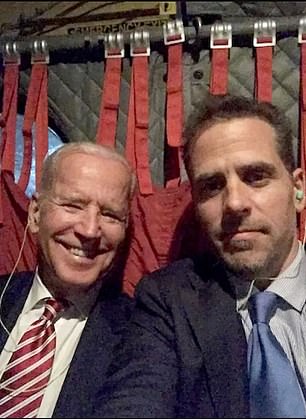 DailyMail.com published dozens of stories based on the scandalous contents of Hunter Biden's abandoned laptop, including a cache of 103,000 text messages, 154,000 emails and more than 2,000 photographs (pictured), which were verified by the best forensic experts. Pictured above: a selfie of Joe and Hunter