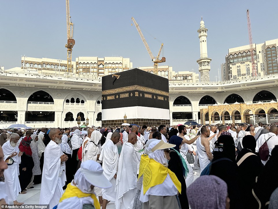 Prospective pilgrims are seen as they take part in acts of worship to fulfill the Hajj pilgrimage in Mecca.