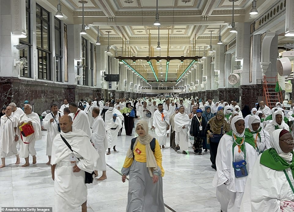 Muslims from all over the world worship and circumambulate the Kaaba to fulfill the Hajj pilgrimage