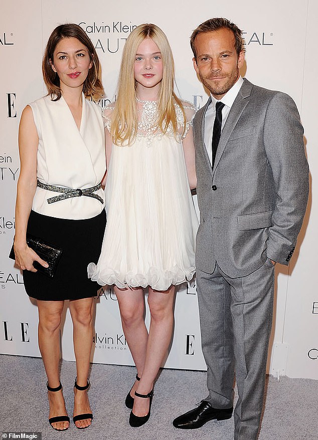 Seven years earlier, Fanning had a small but pivotal role in Somewhere, in which she played the 11-year-old daughter of Stephen Dorff, a character written and directed by Coppola; The trio is pictured in October 2010, a month before the film's release.