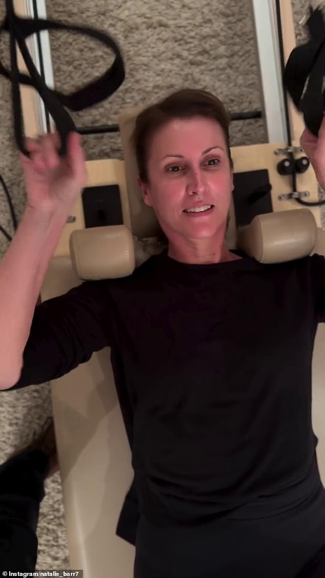 The 56-year-old has installed a Your Reformer brand Pilates bed inside her home so she can sweat whenever she wants.