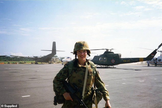 Ms Sloper-Harding (pictured) was part of the Australian-led international peacekeeping force.