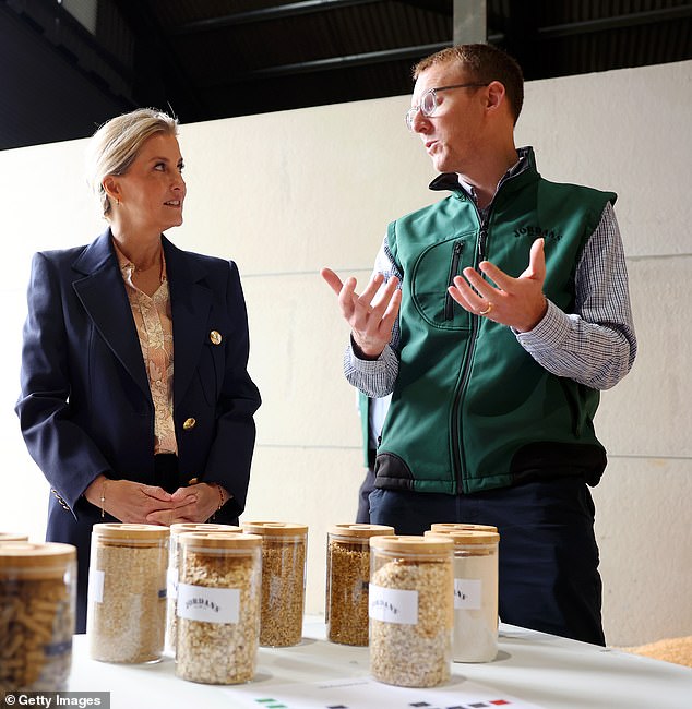 The mother-of-two seemed focused as she toured the farm's facilities as part of the 'Field to Bowl' initiative.