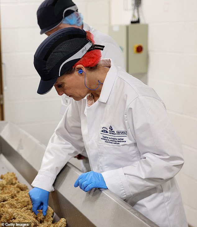 The 59-year-old joined other Jordans staff in producing grain at the Bedford-based farm.