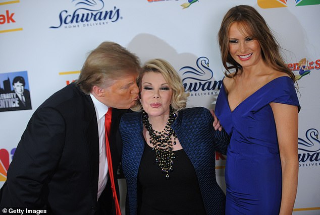 Donald Trump, Joan Rivers and Melania Trump attend "The Celebrity Apprentice" Season finale at the American Museum of Natural History on May 10, 2009 in New York City.