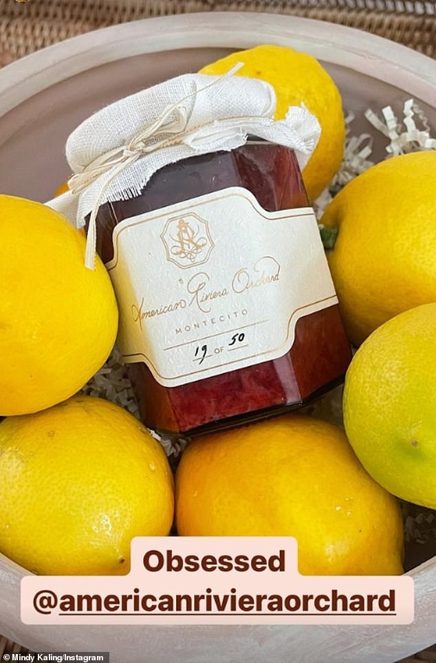 Mindy Kaling, award-winning writer and actress, was among the exclusive group to receive jam from Meghan's first batch of American Riviera Orchard.