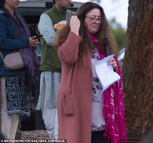 Her friend Erica Wadlow-Smith (pictured at the vigil) recalled her fond memories with Shereen as she described the 