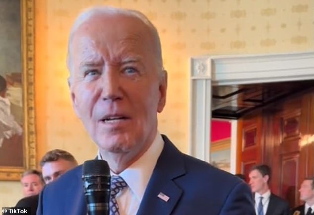 Biden was left baffled after Katz continued asking him questions while recording him on his phone.