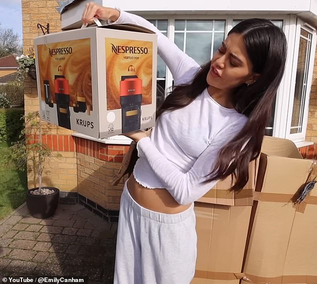 The Nespresso Vertuo Pop coffee machine sells online for around £100, but Emily got the full package for just £120.