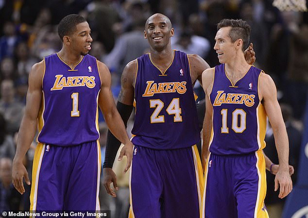 Morris played two years with Kobe Bryant on the Lakers: pictured with Steve Nash in 2012